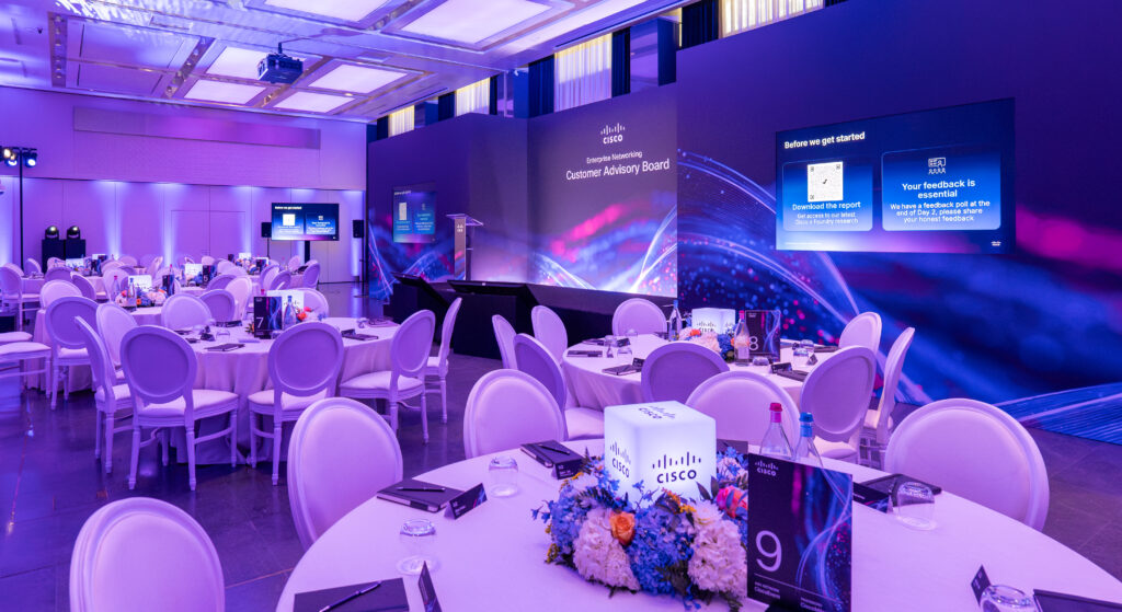 Conference technology and AV production at a corporate event